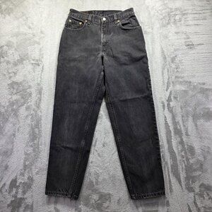 Vintage Levis 550 Jeans Womens 8 Short Black Relaxed Fit Tapered Leg Five Pocket